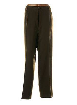 Pantalon droit fermeture zippée sous rabat boutonné taille normale vert QUATTRO femme
