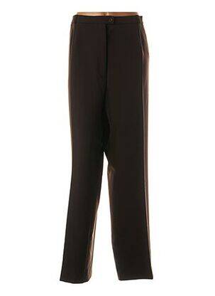 Pantalon droit fermeture zippée sous rabat boutonné taille normale marron QUATTRO femme