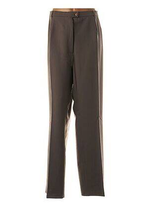 Pantalon droit fermeture zippée sous rabat boutonné taille normale beige QUATTRO femme