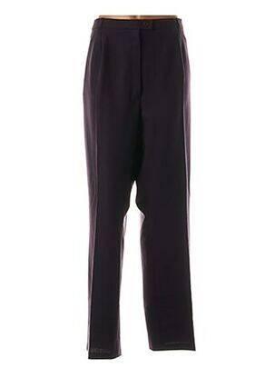 Pantalon droit fermeture zippée sous rabat boutonné taille normale violet QUATTRO femme