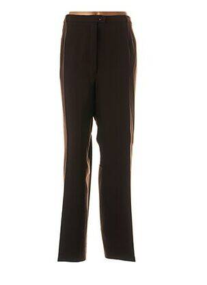 Pantalon droit fermeture zippée sous rabat boutonné taille normale marron QUATTRO femme