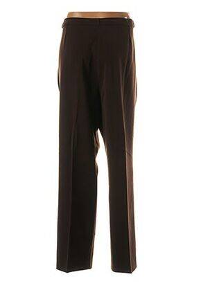 Pantalon droit fermeture zippée sous rabat boutonné taille normale marron QUATTRO femme