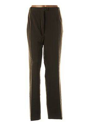 Pantalon droit fermeture zippée sous rabat boutonné taille normale vert QUATTRO femme