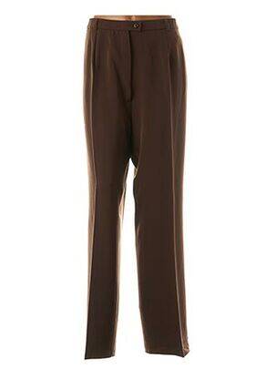 Pantalon droit fermeture zippée sous rabat boutonné taille normale marron QUATTRO femme