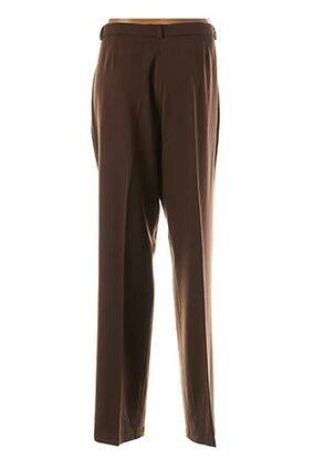 Pantalon droit fermeture zippée sous rabat boutonné taille normale marron QUATTRO femme