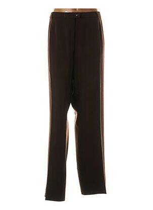 Pantalon droit fermeture zippée sous rabat boutonné taille normale marron QUATTRO femme