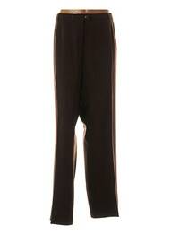 Pantalon droit fermeture zippée sous rabat boutonné taille normale marron QUATTRO femme