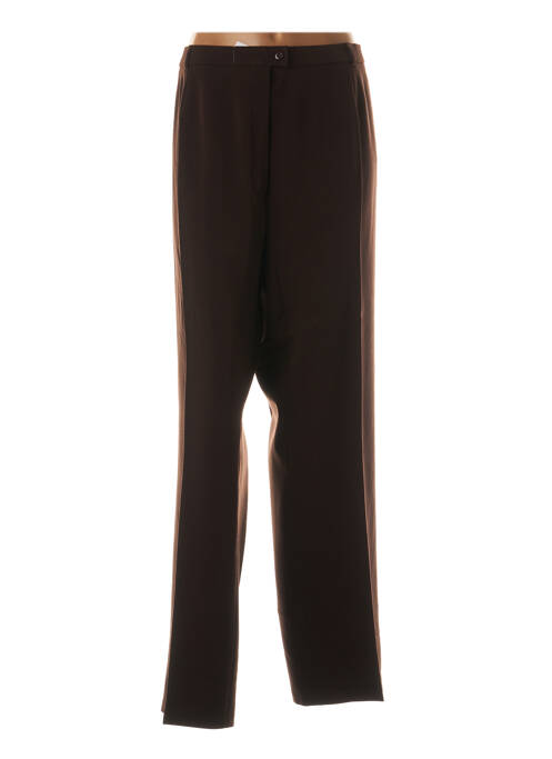 Pantalon droit fermeture zippée sous rabat boutonné taille normale marron QUATTRO femme
