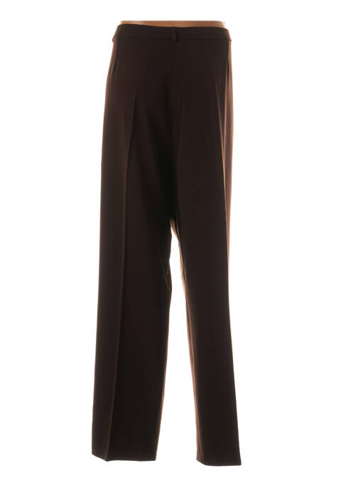 Pantalon droit fermeture zippée sous rabat boutonné taille normale marron QUATTRO femme