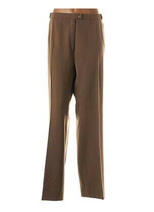 Pantalon droit fermeture zippée sous rabat boutonné taille normale beige QUATTRO femme