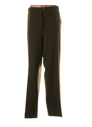 Pantalon droit fermeture zippée sous rabat boutonné taille normale marron QUATTRO femme
