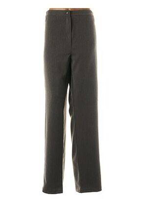 Pantalon droit fermeture zippée sous rabat boutonné taille normale gris QUATTRO femme