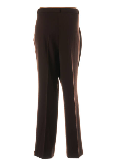 Pantalon droit fermeture zippée sous rabat boutonné taille normale marron QUATTRO femme