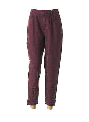 Pantalon 7/8 taille haute taille haute violet BENSIMON femme