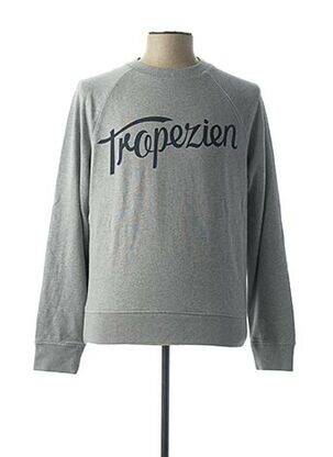 Sweat-shirt finition bords-côtes manches longues gris DANIEL CREMIEUX homme