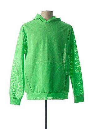 Sweat-shirt à capuche finition bords-côtes manches longues vert ANTIDOTE STUDIO homme