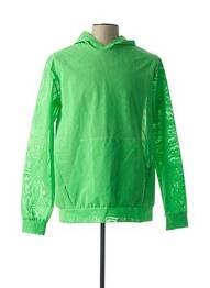 Sweat-shirt à capuche finition bords-côtes manches longues vert ANTIDOTE STUDIO homme