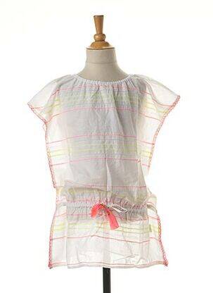 Robe mi-longue manches courtes manches courtes blanc SUNUVA fille