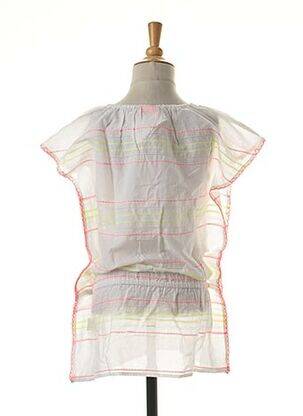 Robe mi-longue manches courtes manches courtes blanc SUNUVA fille