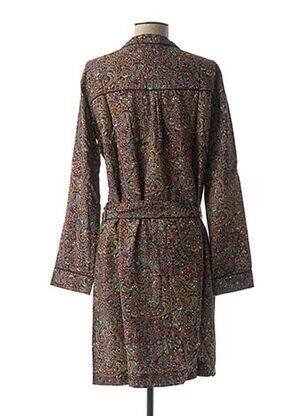 Robe mi-longue imprimé fantaisie manches longues noir MY SUNDAY MORNING femme