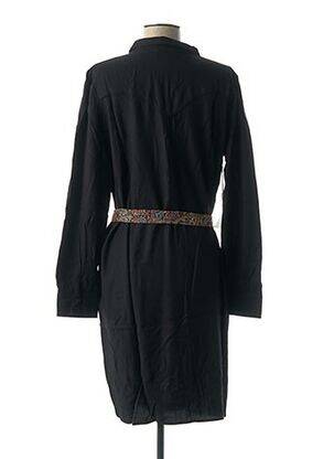 Robe mi-longue imprimé fantaisie manches longues noir MY SUNDAY MORNING femme