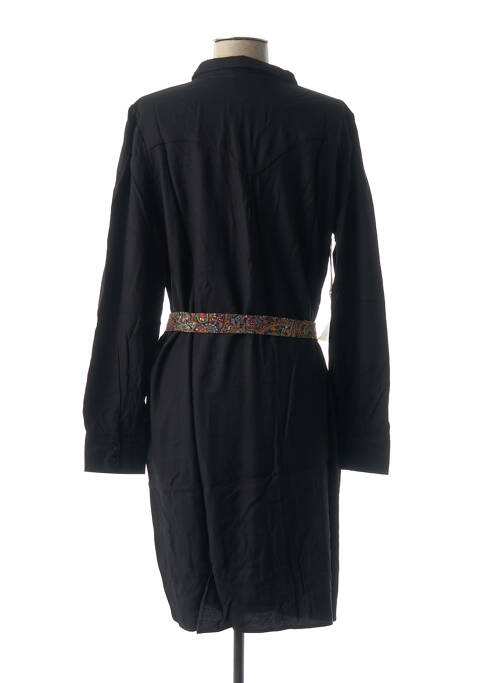 Robe mi-longue imprimé fantaisie manches longues noir MY SUNDAY MORNING femme