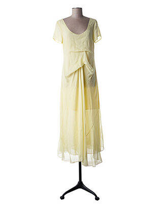 Robe mi-longue coupe fluide manches courtes jaune SIES MARJAN femme