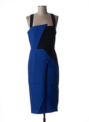 Robe mi-longue doublure fines bretelles bleu ROLAND MOURET femme