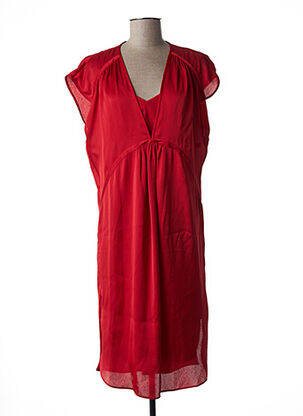 Robe mi-longue coupe fluide manches courtes rouge BY MALENE BIRGER femme