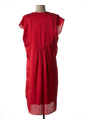 Robe mi-longue coupe fluide manches courtes rouge BY MALENE BIRGER femme