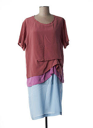 Robe mi-longue coupe fluide manches 3/4 rose SIES MARJAN femme