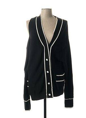 Gilet manches courtes coupe droite noir MONSE femme