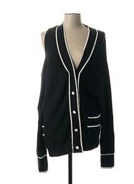 Gilet manches courtes fermeture boutonnée sur le devant noir MONSE femme