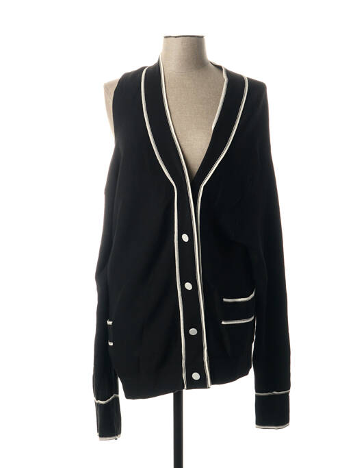 Gilet manches courtes fermeture boutonnée sur le devant noir MONSE femme