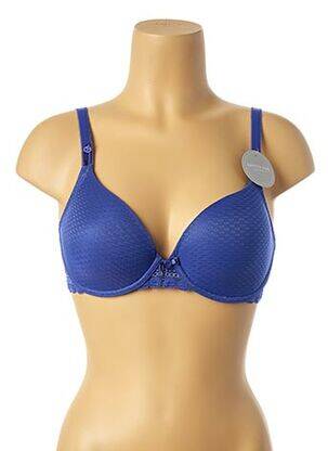 Soutien-gorge tissage dentelle haut soutien-gorge moulé bleu VANITY FAIR femme