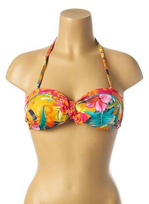 Haut de maillot de bain fermeture liens à nouer haut soutien-gorge moulé rose BANANA MOON femme