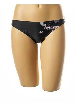 Bas de maillot de bain imprimé fantaisie culotte noir I LOVE MY BIKINI femme
