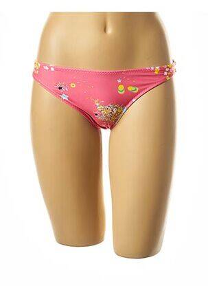 Bas de maillot de bain imprimé fantaisie culotte rose I LOVE MY BIKINI femme