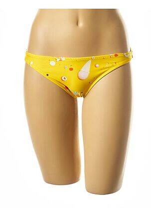 Bas de maillot de bain imprimé fantaisie culotte jaune I LOVE MY BIKINI femme