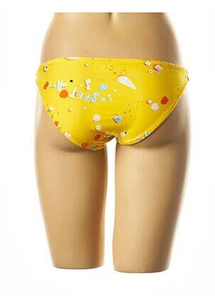 Bas de maillot de bain tissage satiné culotte jaune I LOVE MY BIKINI femme