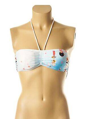 Haut de maillot de bain stretch haut bandeau bleu I LOVE MY BIKINI femme