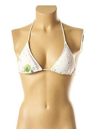 Haut de maillot de bain stretch haut triangles blanc I LOVE MY BIKINI femme