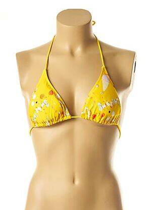 Haut de maillot de bain stretch haut triangles jaune I LOVE MY BIKINI femme