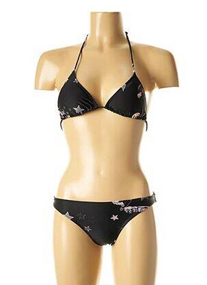 Maillot de bain 2 pièces stretch haut triangles noir I LOVE MY BIKINI femme