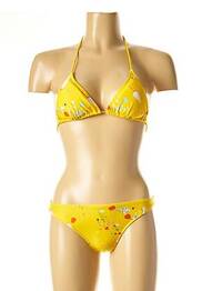 Maillot de bain 2 pièces stretch haut triangles jaune I LOVE MY BIKINI femme