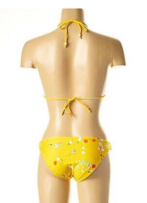 Maillot de bain 2 pièces stretch haut triangles jaune I LOVE MY BIKINI femme