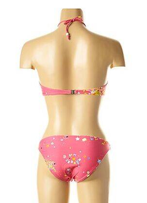 Maillot de bain 2 pièces stretch haut bandeau rose I LOVE MY BIKINI femme