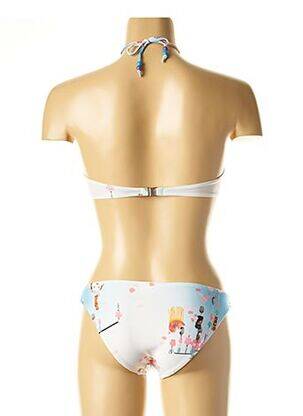 Maillot de bain 2 pièces stretch haut bandeau bleu I LOVE MY BIKINI femme
