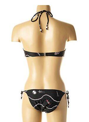 Maillot de bain 2 pièces stretch haut bandeau noir I LOVE MY BIKINI femme