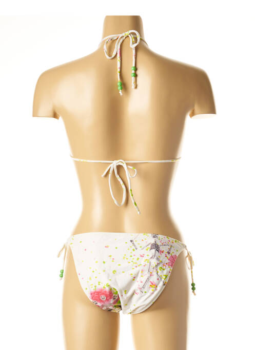 Maillot de bain 2 pièces blanc I LOVE MY BIKINI pour femme